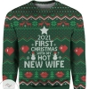 New 2021 First Christmas With My New Wife Ugly Christmas Sweater