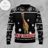 New 2021 Giraffe Let It Glow Ugly Christmas Sweater