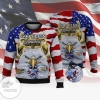 New 2021 God Bless America Ugly Christmas Sweater