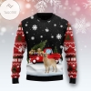 New 2021 Golden Retriever Red Truck Ugly Christmas Sweater