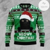 New 2021 Meowy Black Cat Ugly Christmas Sweater