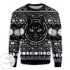 New 2021 Moon Phase Cute Cat Christmas Wicca Ugly Christmas Sweater