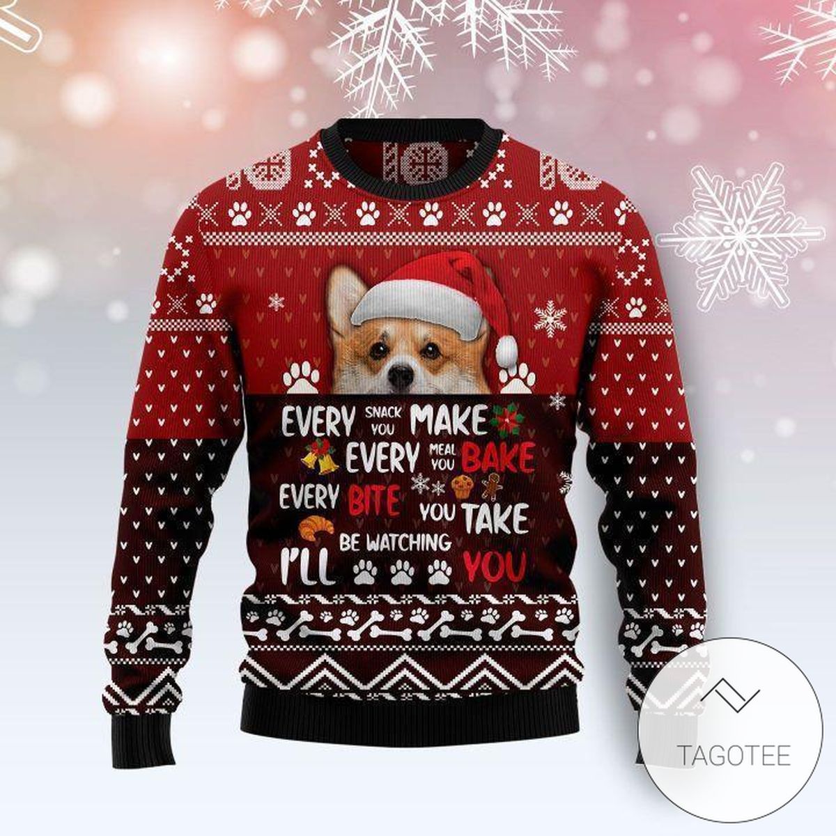 New 2021 Pembroke Welsh Corgi Will Be Watching You Ugly Christmas Sweater