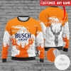 New 2021 Personalized Busch Light Christmas Holiday Ugly Sweater