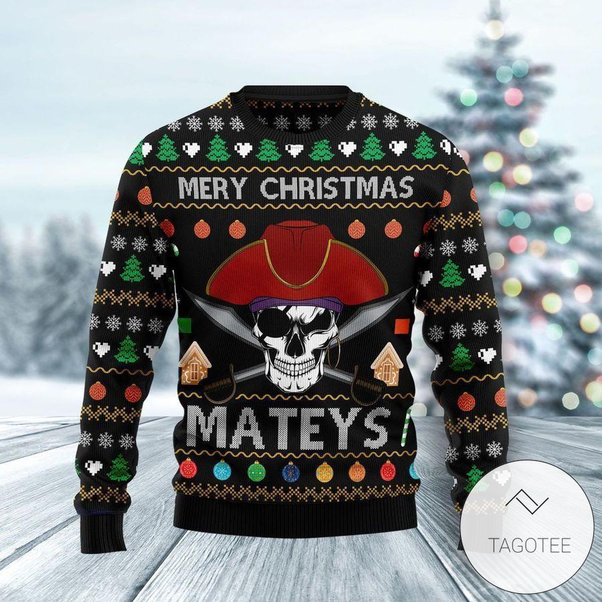 New 2021 Pirate Skull Ugly Christmas Sweater