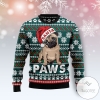 New 2021 Pug Santa Paws Ugly Christmas Sweater