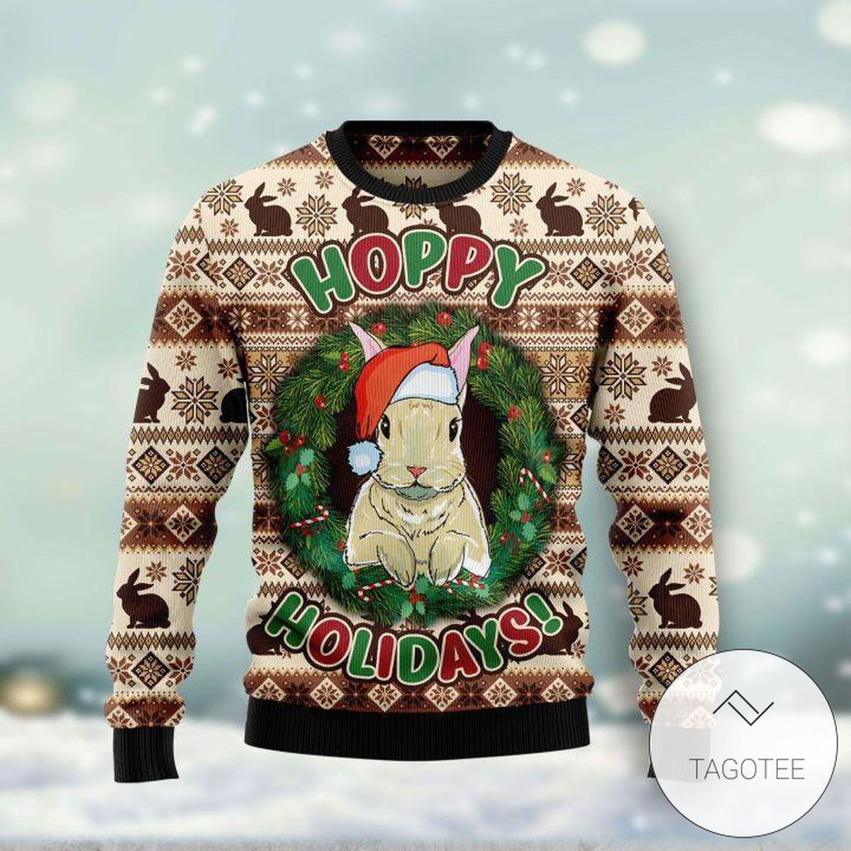 New 2021 Rabbit Happy Holidays Ugly Christmas Sweater