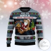 New 2021 Santa Is Social Distancing Ugly Christmas Sweater