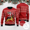 New 2021 Santa Riding German Shepherd Ugly Christmas Sweater