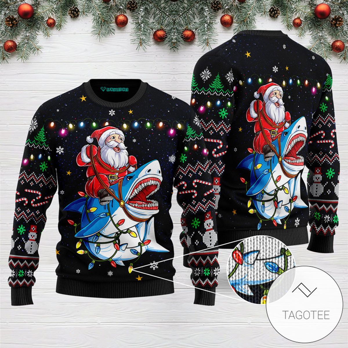 New 2021 Shark Santa Ugly Christmas Sweater