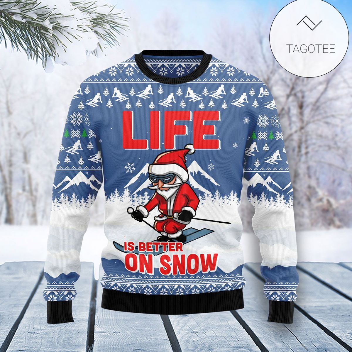 New 2021 Skiing Life Is Better On Snow Ugly Christmas Sweater