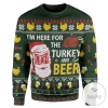 New 2021 Turkey And Beer Ugly Christmas Sweater