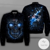 New England Patriots Lava Skull Full Print Bomber Jacket