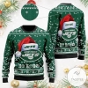 New York Jets Symbol Wearing Santa Claus Hat Ho Ho Ho Custom Personalized Ugly Christmas Sweater