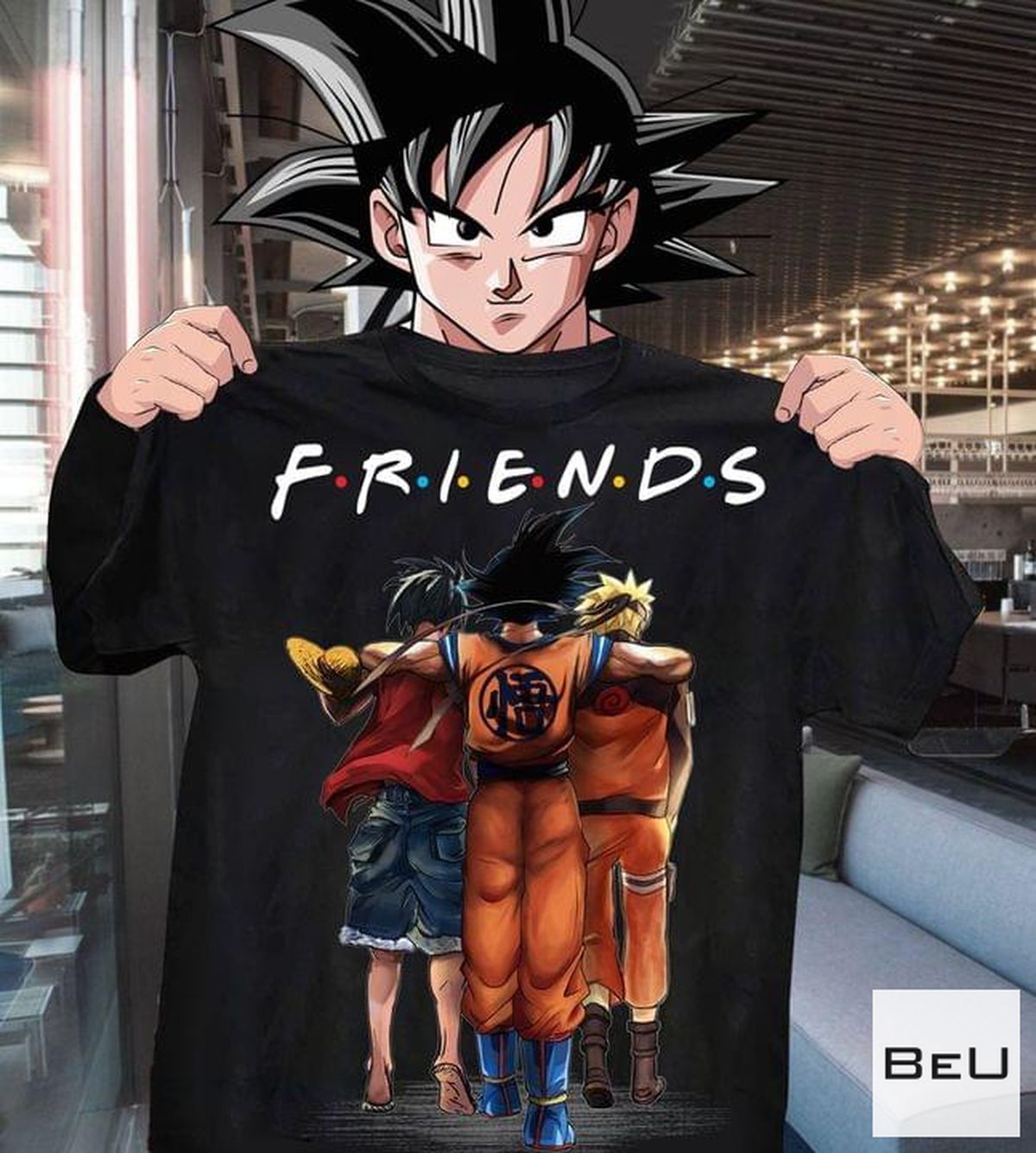 One Piece Monkey D. Luffy Naruto Son Goku Friends Shirt