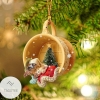 Owl Sleeping In A Tiny Cup Christmas Holiday Ornament