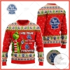 Pabst Blue Ribbon Beer Grinch I Will Drink Here Or There I Will Drink Everywhere Ugly Christmas Holiday Sweater