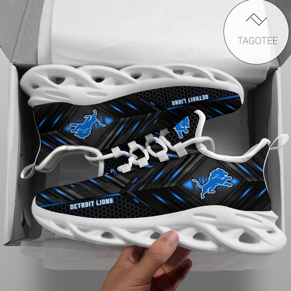 Personalized Detroit Lions Football Team Clunky Sneakers Max Soul Shoes