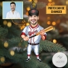 Personalized Face Baseball Player Photo Ornament
