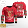 Personalized I Teach Cutest Reindeers Teacher Squad Ugly Christmas Sweater