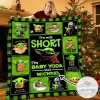 Personalized I'm Not Short I'm Baby Yoda Size Michael Quilt Blanket