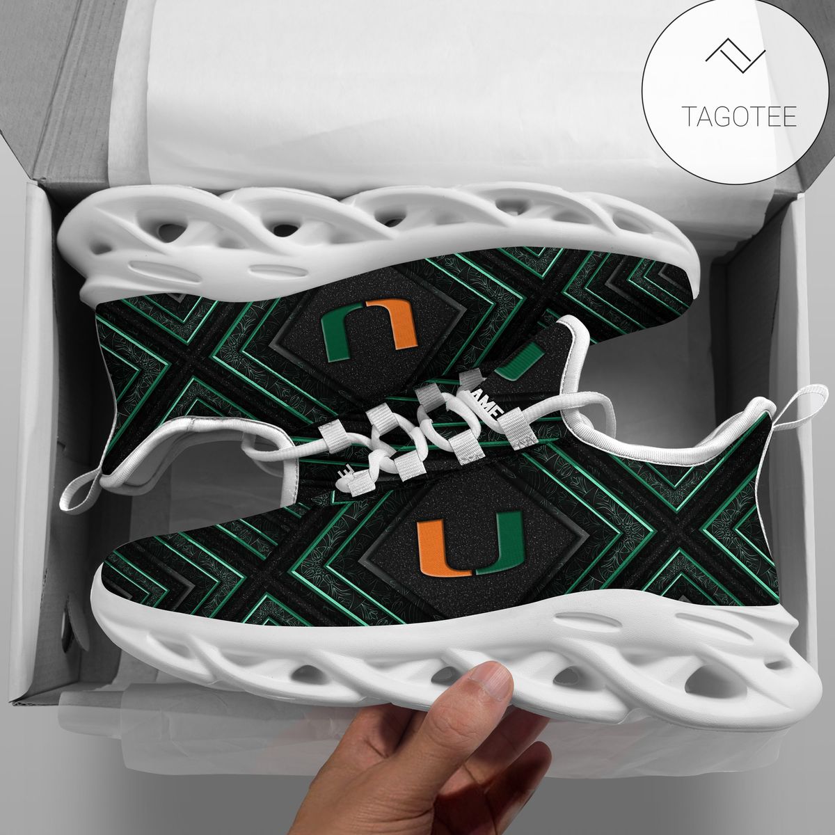 Personalized Miami Hurricanes Clunky Sneakers Max Soul Shoes