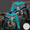 Personalized Us Coast Guard American Eagle Flag Military Ranks Veteran Ranks Custom Baseball Jacket