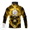 Pittsburgh Steelers Skull Yellow Fire Mask Hoodie