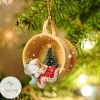 Polar Bear Sleeping In A Tiny Cup Christmas Holiday Ornament
