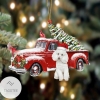 Poodle Cardinal & Red Truck Christmas Tree Ornament