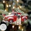 Pug Cardinal & Red Truck Christmas Tree Ornament