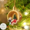Pug Sleeping In A Tiny Cup Christmas Holiday Ornament