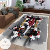 Racing Car Team Red And White Circuit Map Rug