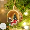 Squirrel Sleeping In A Tiny Cup Christmas Holiday Ornament