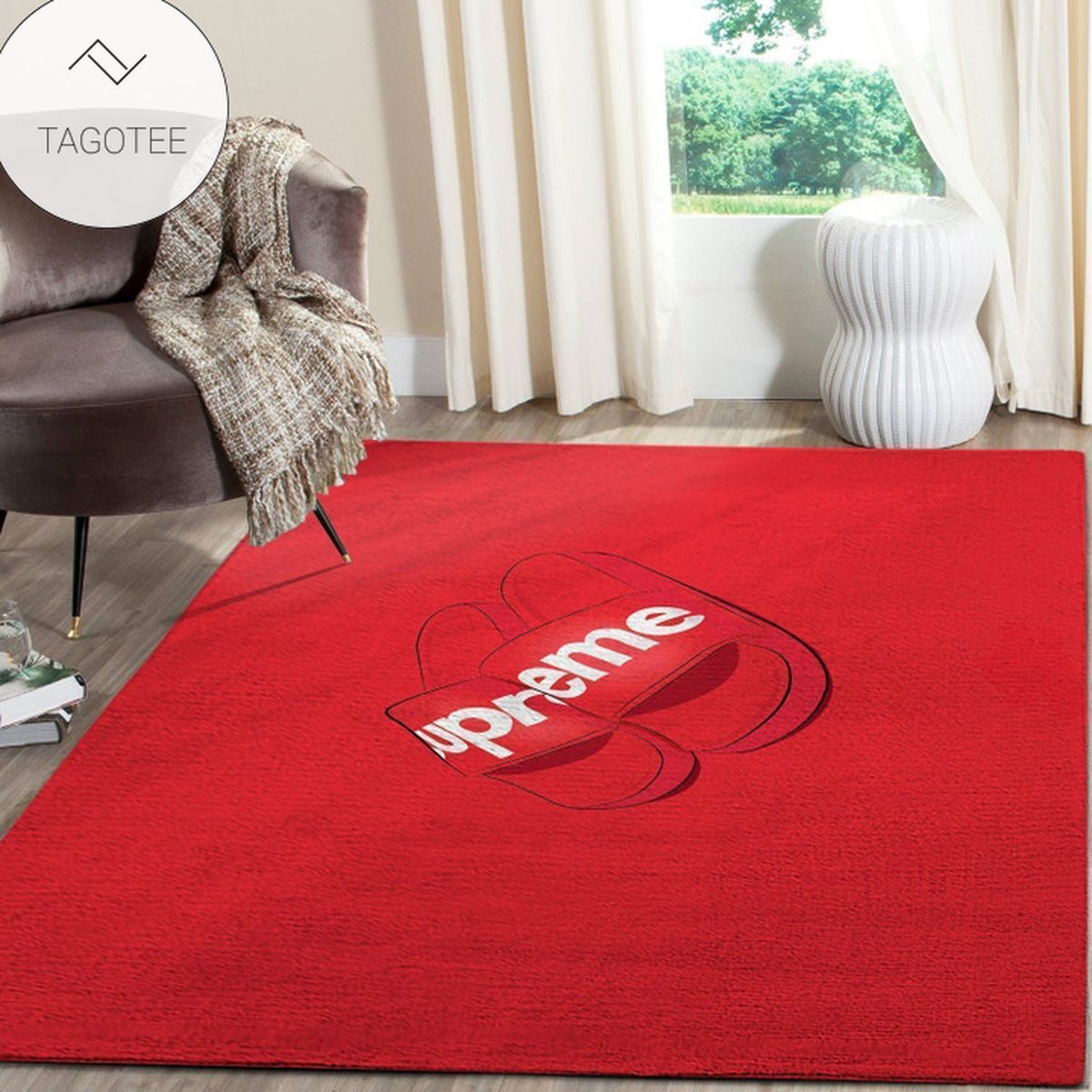 Supreme Area Rug Red Hypebeast Carpet Luxurious Fashion Brand Logo Living Room  Rugs Floor Decor 081127