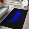 Thin Blue Line Heart Area Rug Carpet