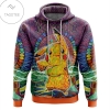 Trippy Pikachu Pokemon Pullover Hoodie