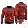 Virginia Tech Hokies Football Team Logo Personalized Ugly Christmas Sweater