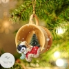 Water Dog Sleeping In A Tiny Cup Christmas Holiday Ornament