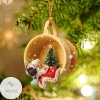 Wheaten Terrier Sleeping In A Tiny Cup Christmas Holiday Ornament