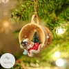 Yorkshire Terrier Sleeping In A Tiny Cup Christmas Holiday Ornament