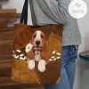 Basset Hound Holding Daisy All Over Printed Tote Bag
