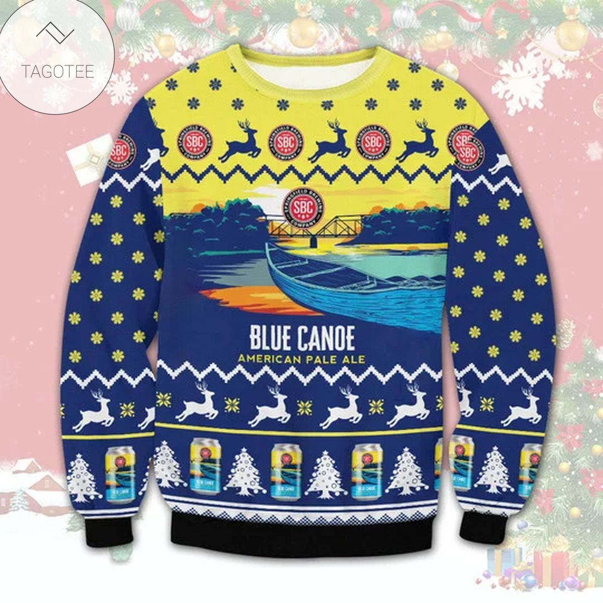 Blue Canoe American Pale Ale 3D Christmas Sweater