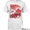 Brindle Boston Terrier Valentine Day Tree Truck Heart Shirt