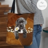 Cane Corso Holding Daisy All Over Printed Tote Bag