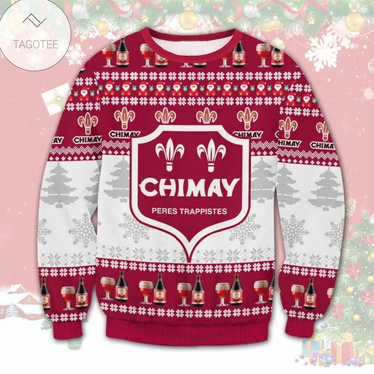Chimay Peres Trappistes 3D Christmas Sweater