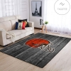 Cleveland Browns NFL Team Logo Grey Wooden Style Style Nice Gift Home Decor Rectangle Area Rug