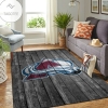 Colorado Avalanche Nhl Team Logo Grey Wooden Style Nice Gift Home Decor Rectangle Area Rug
