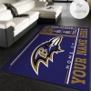 Customizable Baltimore Ravens Wincraft Personalized Floor Rug NFL Area Rug Living Room Rug Family Gift US Decor