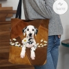 Dalmatian Holding Daisy All Over Printed Tote Bag